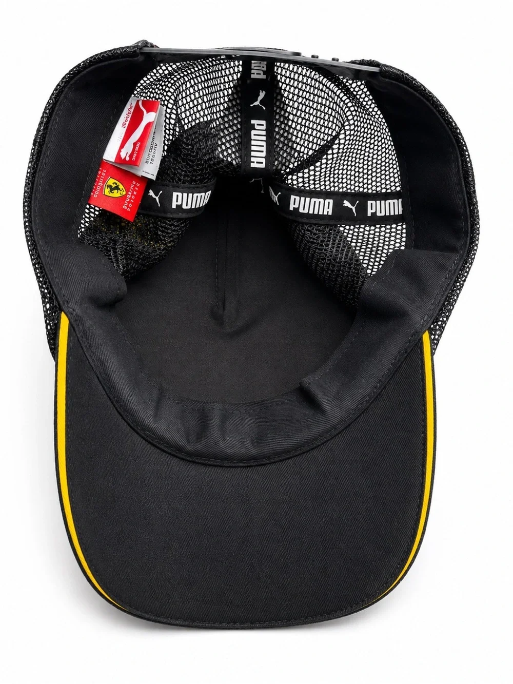 Puma Scuderia Ferrari Alonso España Trucker Hat Black Red Yellow Adjustable Cap